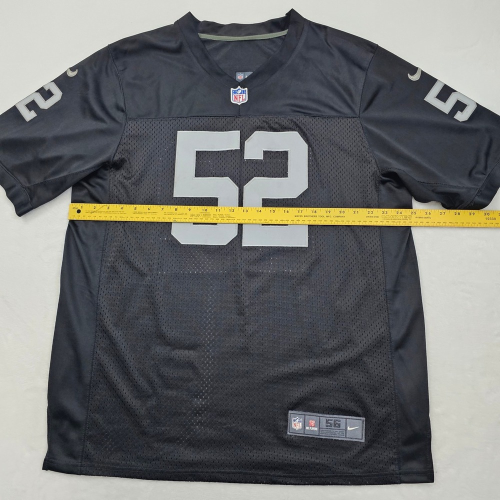 Nike Oakland Raiders Jersey Mens SZ 56 2XL Black Khalil Mack 52 On Field NFL - Picture 7 of 11